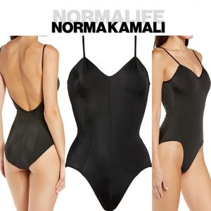NORMA KAMALI Solid One-Piece Swimsuit Sz M 125$ worn once